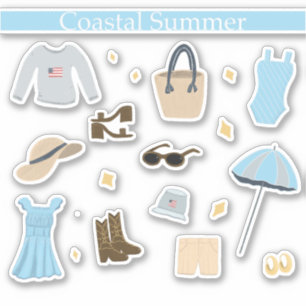 Seasonal Planner Sticker Pack, Coastal Summer