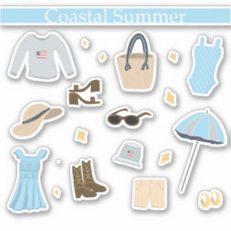 Seasonal Planner Sticker Pack, Coastal Summer
