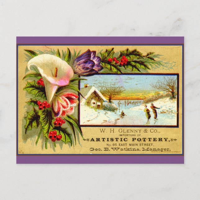 Seasonal reminiscence: ice skating postcard (Front)