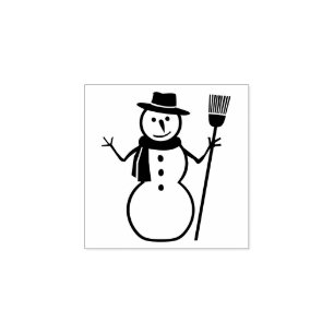 Seasonal Snowman Decor Rubber Stamp