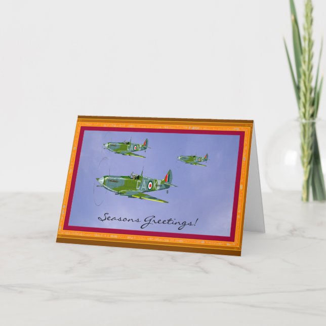 Seasonal Spitfire Greetings Card... Holiday Card (Front)