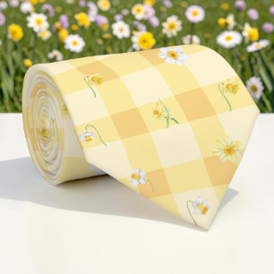 Seasonal Spring Yellow Floral Necktie Tie
