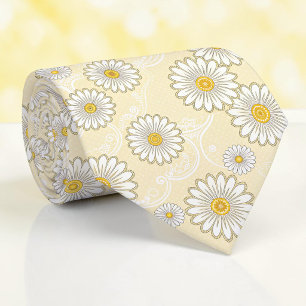 Seasonal Spring Yellow Floral Necktie Tie