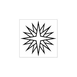 Seasonal Star Decor Rubber Stamp