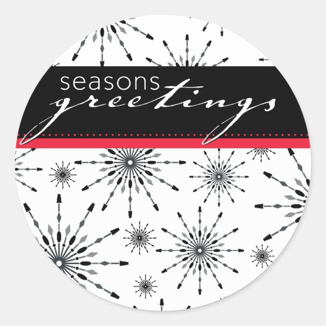 SEASONAL STICKER SEAL :: patterned snowflake P1 (Front)