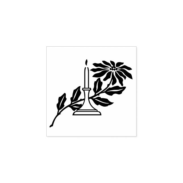 Seasonal Stylistic Candle Plant Decor Rubber Stamp (Imprint)