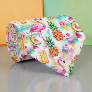 Seasonal Summer Flamingo Necktie Tie