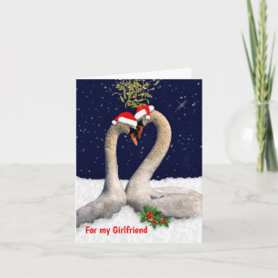 Seasonal Swans Christmas Card GIRLFRIEND