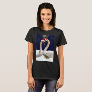 Seasonal Swans Christmas Tee