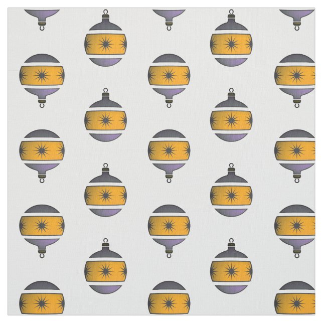 Seasonal Tree Globes Christmas Decor Fabric (Swatch)