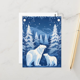 Seasonal Winter bear lovers Postcard