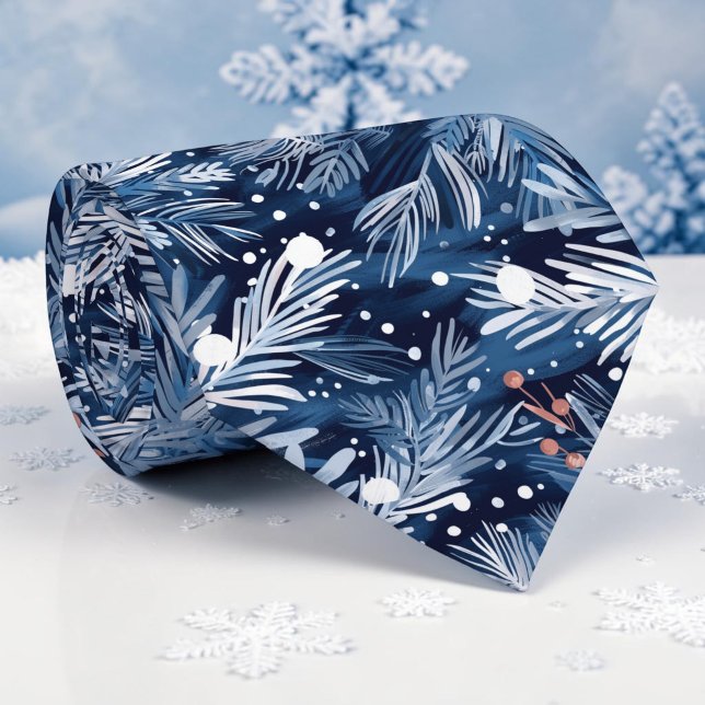 Seasonal Winter Blue Pattern Necktie Tie (Creator Uploaded)