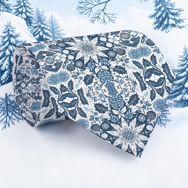 Seasonal Winter Snowflake Pattern Necktie Tie (Creator Uploaded)