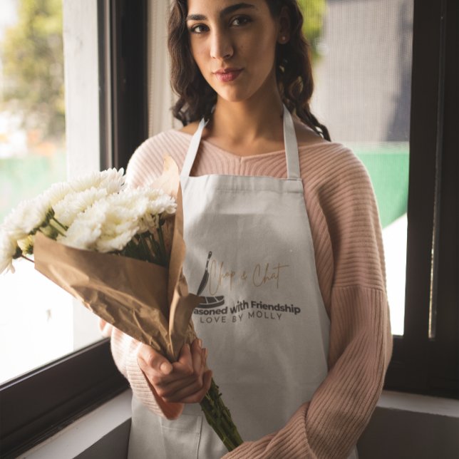 Seasoned with Friendship Chop and chat Long Apron (Creator Uploaded)