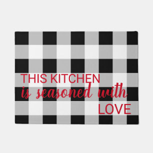 Seasoned with Love Kitchen Decor with Cute Saying Doormat