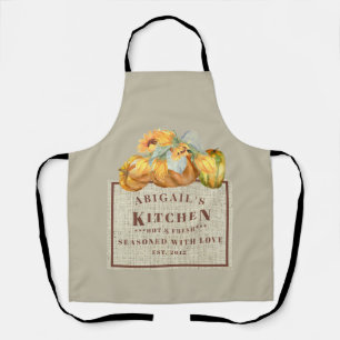 Seasoned with Love Thanksgiving Pumpkin Custom Apron