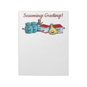 Seasonings Greetings! Cute Whimsical Christmas Notepad