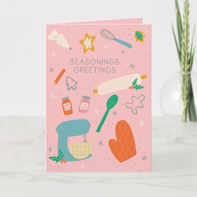 Seasonings Greetings Holiday Baking Greeting Card (Front)