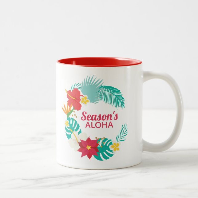 Season's Aloha Hawaiian Two-Tone Coffee Mug (Right)