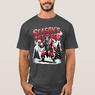Seasons Beatings Krampus Horror Christmas funny T-Shirt