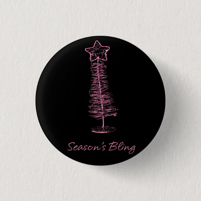 Season's Bling Festive Holiday 3 Cm Round Badge (Front)