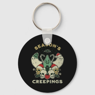 Seasons Creepings Fun Halloween Christmas Graphic Key Ring