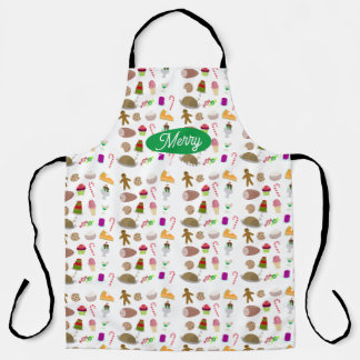 Seasons Eatings Fun Holiday Food Pattern Apron
