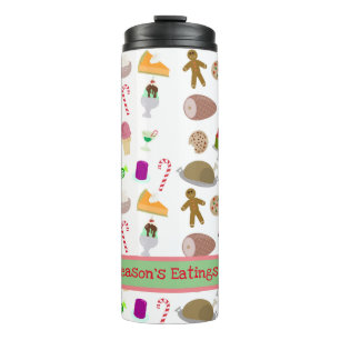 Seasons Eatings Fun Holiday Foods Pattern Art  Thermal Tumbler