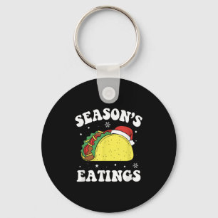 Season's Eatings Funny Christmas Taco Lover Key Ring