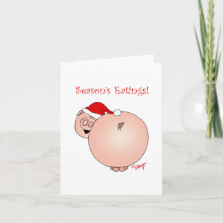 Season's Eatings Pig! Holiday Card