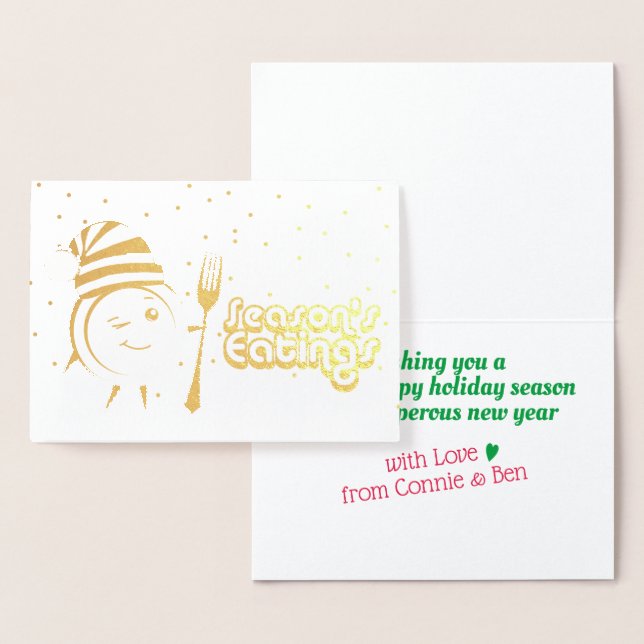 Seasons eatings retro plate Christmas cookie food Foil Card (Display)