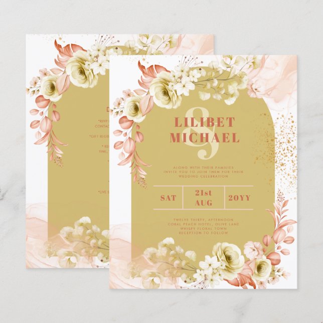 Seasons Fall Earthen Mix Boho Floral Wedding (Front/Back)
