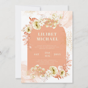 Seasons Fall Earthen Mix Boho Floral Wedding Invitation