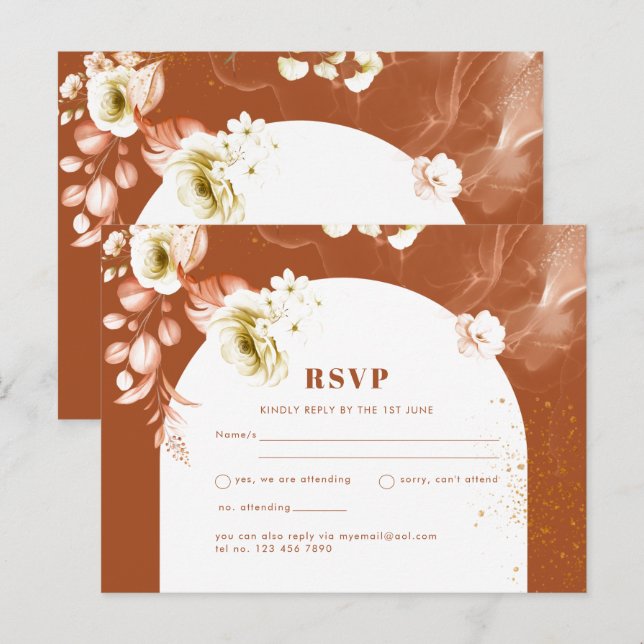 Seasons Fall Earthen Mix Boho Floral Wedding Postcard (Front/Back)
