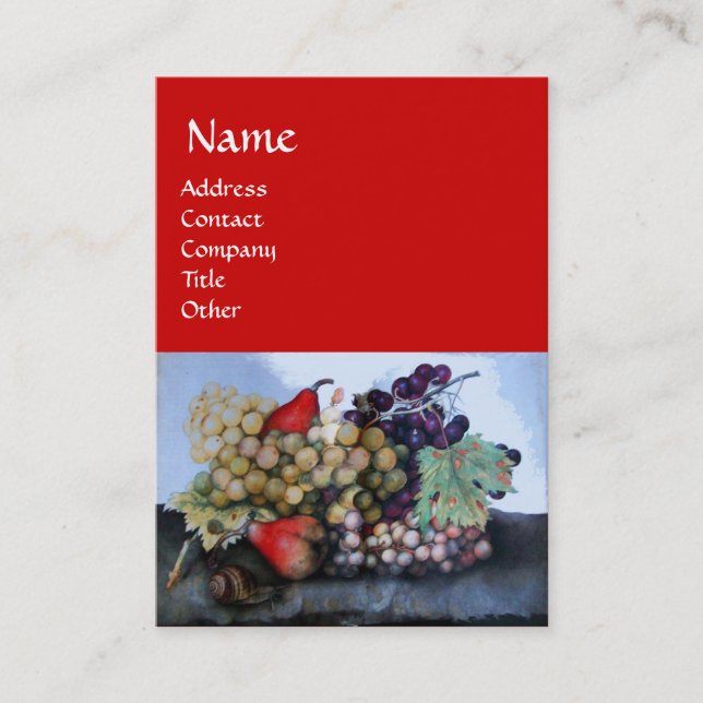 SEASON'S FRUITS 1 - GRAPES AND PEARS BUSINESS CARD (Front)