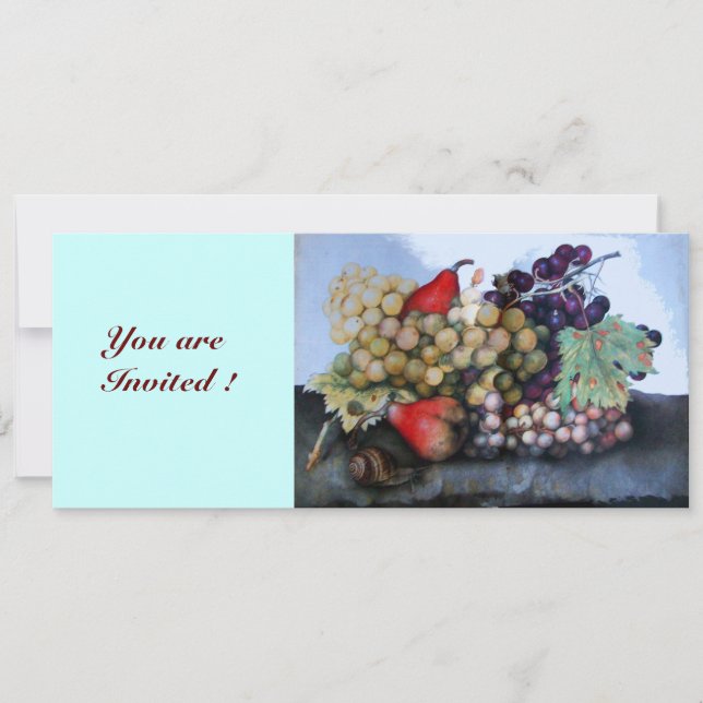 SEASON'S FRUITS 1 - GRAPES AND PEARS INVITATION (Front)