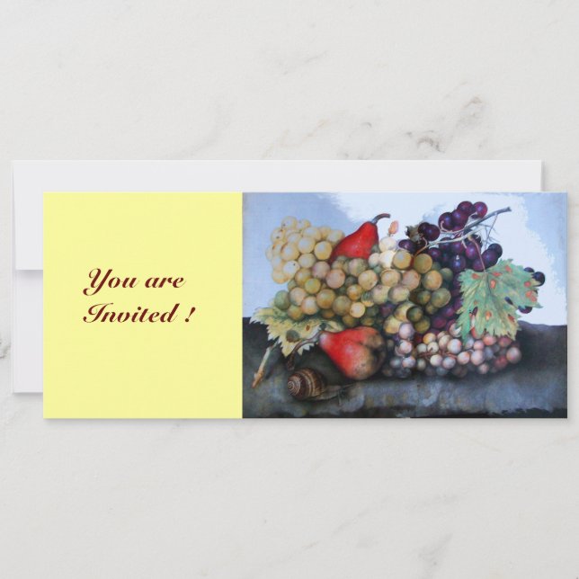 SEASON'S FRUITS 1 - GRAPES AND PEARS INVITATION (Front)