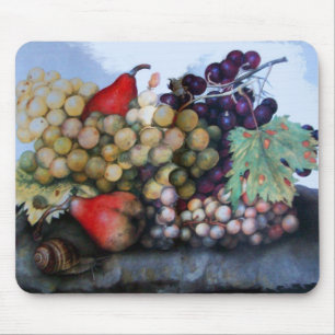 SEASON'S FRUITS 1 - GRAPES AND PEARS MOUSE MAT