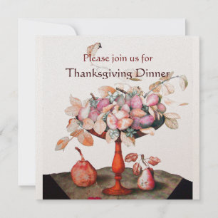 SEASON'S FRUITS 5 Thanksgiving Dinner Party gold Invitation