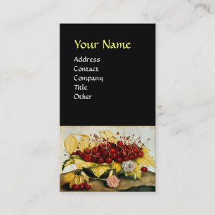 SEASON'S FRUITS / CHERRIES AND CARNATIONS BUSINESS CARD