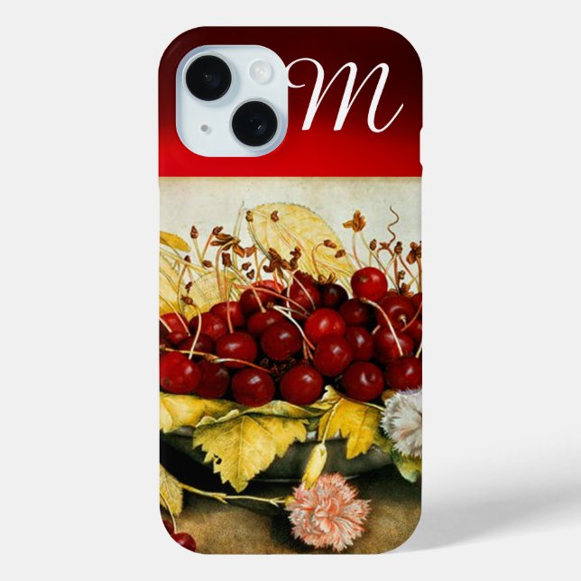 SEASON'S FRUITS / CHERRIES AND CARNATIONS Monogram Case-Mate iPhone Case (Back)