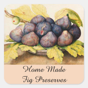 SEASON'S FRUITS / FIGS Preserve Canning Jar Square Sticker