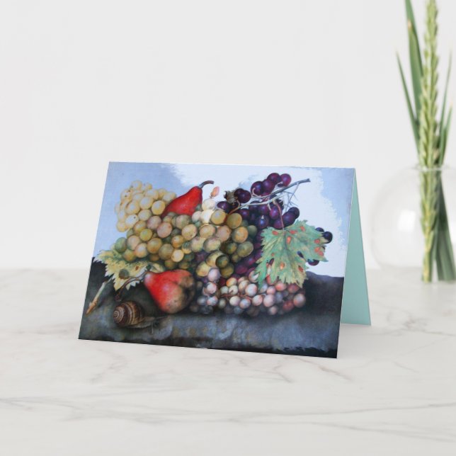 SEASON'S FRUITS / GRAPES AND PEARS HOLIDAY CARD (Front)