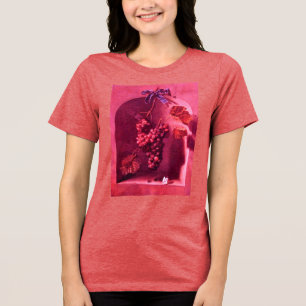 SEASON'S FRUITS /HANGED GRAPES AND BUTTERFLY Pink Tri-Blend Shirt