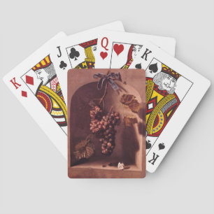 SEASON'S FRUITS HANGING GRAPES Antique pink red  Playing Cards