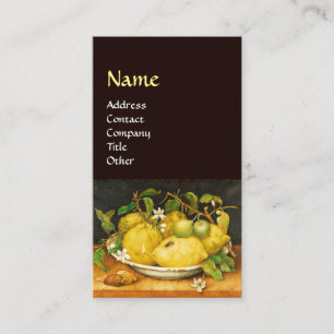 SEASON'S FRUITS LEMONS AND WHITE FLOWERS BUSINESS CARD