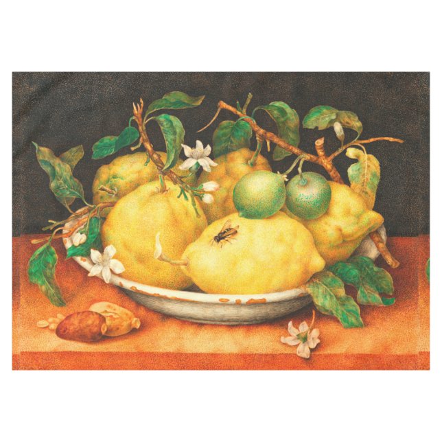 SEASON'S FRUITS LEMONS AND WHITE FLOWERS TABLECLOTH (Front (Horizontal))