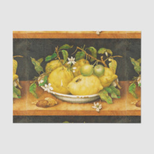 SEASON'S FRUITS LEMONS AND WHITE FLOWERS TISSUE PAPER