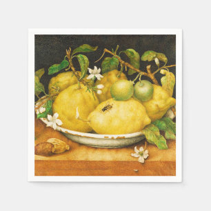 SEASON'S FRUITS,LEMONS LEMON FLOWERS Yellow Napkin