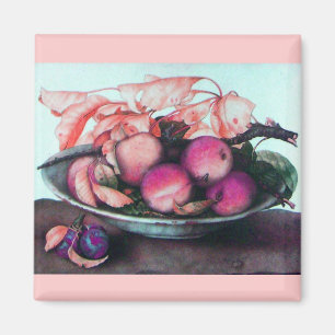 SEASON'S FRUITS,PEACHES ,Peach Plate Still Life Magnet
